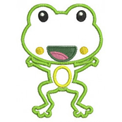 Stickmuster - hüpfender Frosch Appli